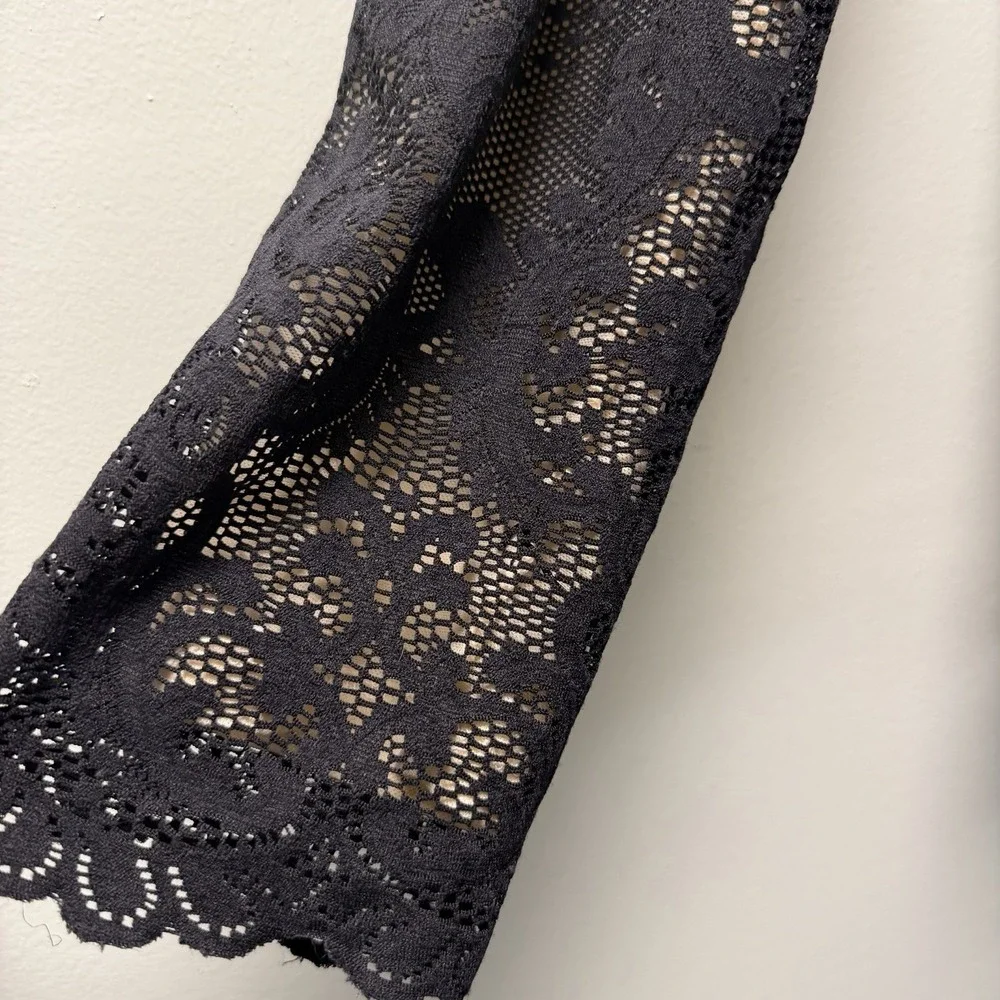Charter Club Y2K Romantic Lace Sheer Scalloped Hem Dark Whimsigoth Sz Large Top - Picture 5 of 9